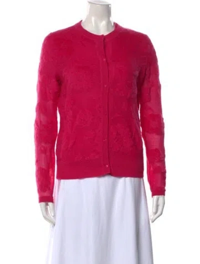 Pre-owned Max Mara Cardigan Set Floral Print Sweater In Pink