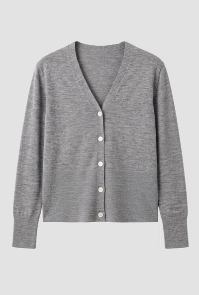 Max Mara Cardigan To V Grey Woman In Gray