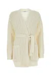 Max Mara Ivory Wool Blend Balzac Cardigan In White