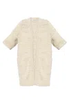Max Mara Cotton-blend Longline Cardigan In White