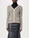 Max Mara Button-down V-neck Sweater In Soft Virgin Wool In Cream