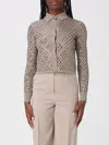 Max Mara Ragno Sequin Embellished Virgin Wool Cardigan In Brown