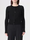Max Mara Wool And Silk Crew Neck Cardigan In Black