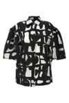 Max Mara Carella Abstract-print Puff-sleeve Collared Shirt