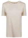 Max Mara Silk T-shirt With Classic Crew Neckline In Silk