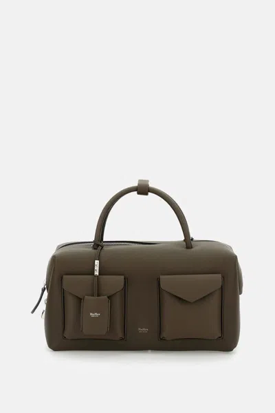 Max Mara Cargo Holdall Bag In Dark Brown