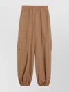 Max Mara Cargo Trousers With Elastic Waistband And Cuffs In Brown