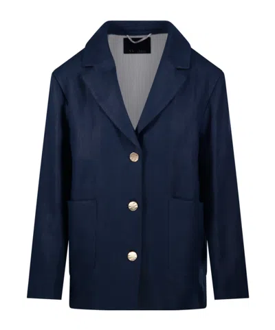 Max Mara Carlotta Pocket Button Blazer In Blue