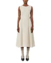 Max Mara Carmen Leaf Jacquard Belted Midi Dress