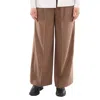 Max Mara Carmen Flannel Wide-leg Trousers In Brown