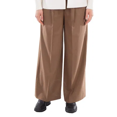 Max Mara Carmen Flannel Wide-leg Trousers In Brown