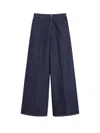 Max Mara Wide Leg Denim Trousers Featuring Pockets In Blue