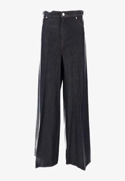 Max Mara Carmine Washed Straight-leg Jeans In Black