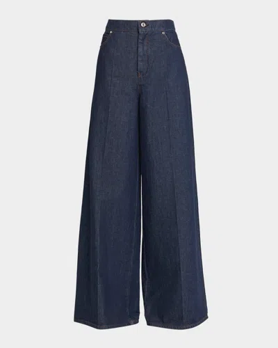 Max Mara Carmine Wide-leg Denim Trousers In Blue