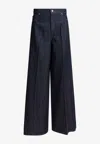 Max Mara Carmine Wide-leg Washed Jeans In Blue