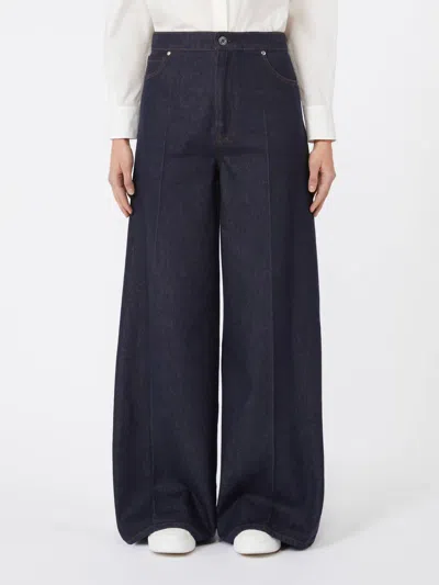 Max Mara Carmine Wide-leg Jeans In Navy Dark In Blue