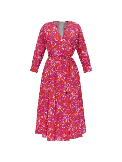 Max Mara Carmo V-neck Midi Dress In Red