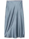 Max Mara Carnet Silk Satin Midi Skirt In Blau