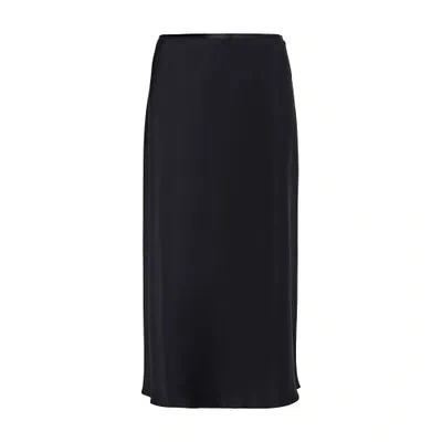 Max Mara Carnet Satin Skirt In Black