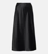 Max Mara Carnet Silk Satin Midi Skirt In Blue