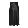 Max Mara Carnet Silk Satin Midi Skirt In Black