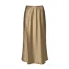 Max Mara Carnet Skirt In Camel Silk Satin
