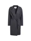 Max Mara Carniawo Belted Double-breasted Coat In Gray