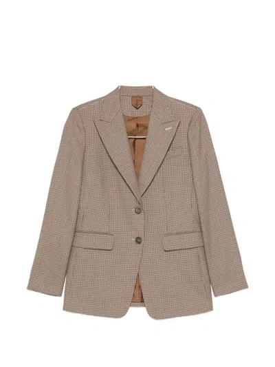 MAX MARA CARO HOUNDSTOOTH-PATTERN TAILORED JACKET
