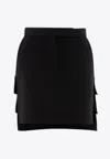Max Mara Caro Wool Mini Skirt In Black