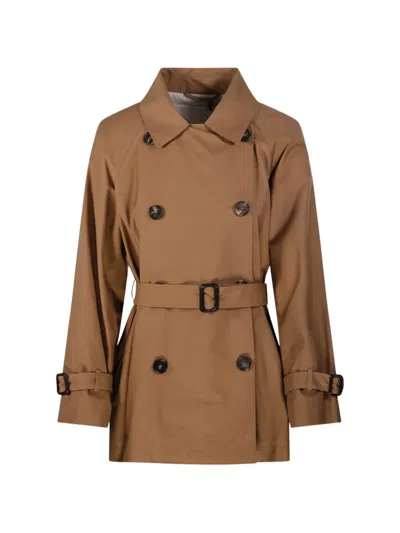 Max Mara Caroline Belted Double-breasted Trench Coat In Brown