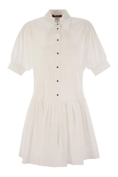 Max Mara Caronte - Poplin Chemisier Dress In White