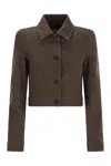Max Mara Belted Jacket With Buttoned Cuffs And Epaulettes In Brown