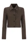 Max Mara Belted Jacket With Buttoned Cuffs And Epaulettes In Brown