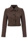 Max Mara Belted Jacket With Buttoned Cuffs And Epaulettes In Brown