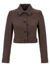 Max Mara Cropped Jacket In Brown