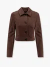 Max Mara Belted Jacket With Buttoned Cuffs And Epaulettes In Brown