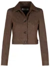 Max Mara Belted Jacket With Buttoned Cuffs And Epaulettes In Brown