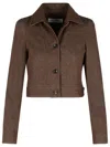 Max Mara Belted Jacket With Buttoned Cuffs And Epaulettes In Brown