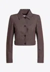 Max Mara Belted Jacket With Buttoned Cuffs And Epaulettes In Brown