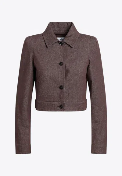 MAX MARA CARPA CROPPED DENIM-EFFECT JACKET