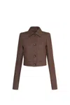 Max Mara Belted Jacket With Buttoned Cuffs And Epaulettes In Brown