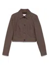 Max Mara Belted Jacket With Buttoned Cuffs And Epaulettes In Brown