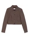 Max Mara Belted Jacket With Buttoned Cuffs And Epaulettes In Brown
