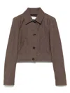 Max Mara Belted Jacket With Buttoned Cuffs And Epaulettes In Brown
