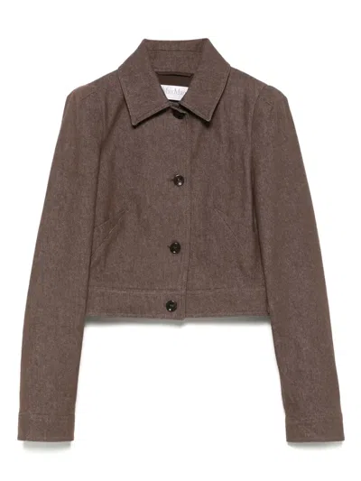 Max Mara "carp" Jacket Cotton In Brown