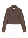 Max Mara Front Buttoned Jacket In Brown