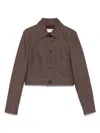 Max Mara Belted Jacket With Buttoned Cuffs And Epaulettes In Brown