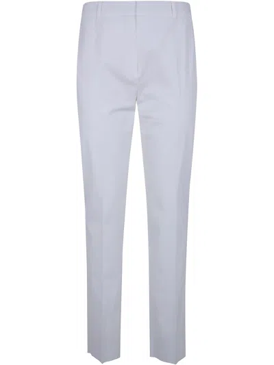 Max Mara Carpa Popeline Stretch Classic Trousers In White