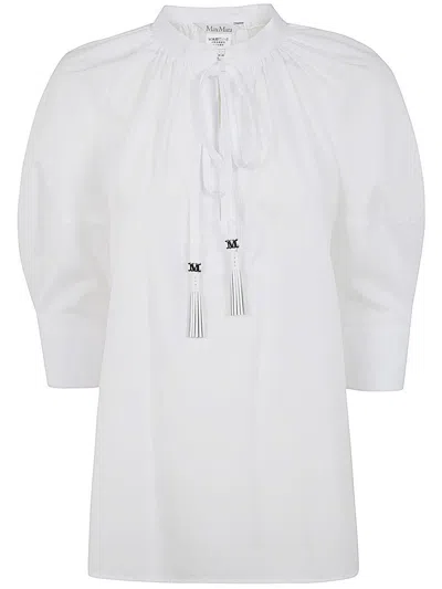 Max Mara Carpi Scarf Shirt In White