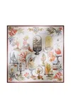Max Mara Printed Silk Twill Oversized Scarf In Green